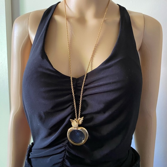 Avon Jewelry - AVON 80’s Gold Apple Magnifying Glass Necklace